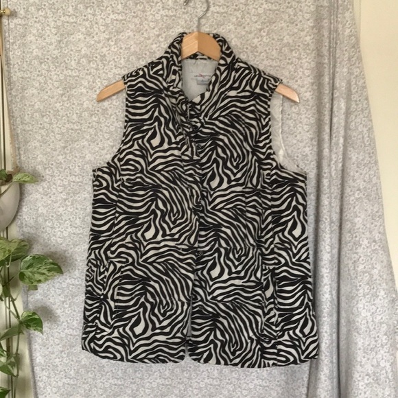 Liz Claiborne zebra print puffy vest - Picture 1 of 3